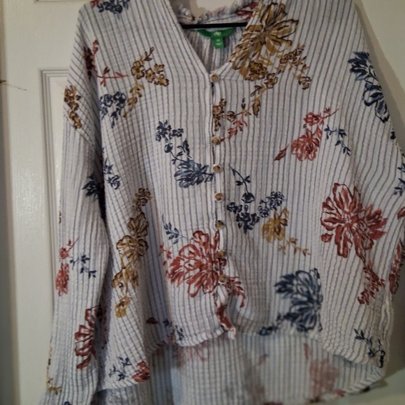 Dip Floral Striped Blouse - Multicolor 3X PTP 28" - Picture 3 of 3
